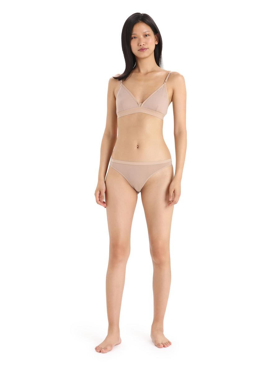 Women's Icebreaker Merino Siren Thong Underwear Praline | CA 1244ZUTG